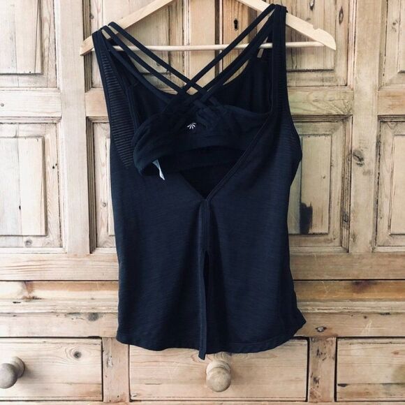 Athleta XXS Black Fully Focused Tank Top with Built in Bra - Picture 6 of 7